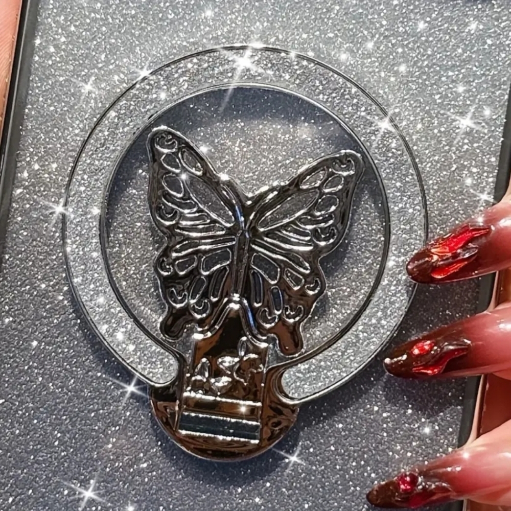 Glitter Butterfly‎ Foldable Cellphone Magnetic Ring Holder Phone Grip Kickstand